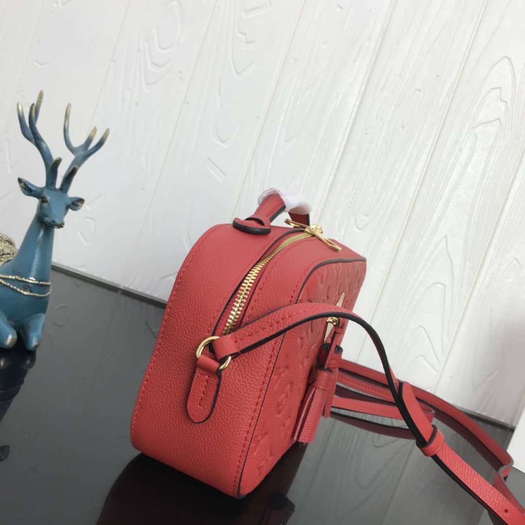 Louis Vuitton Saintonge Monogram Empreinte Replica Bag Red M44593