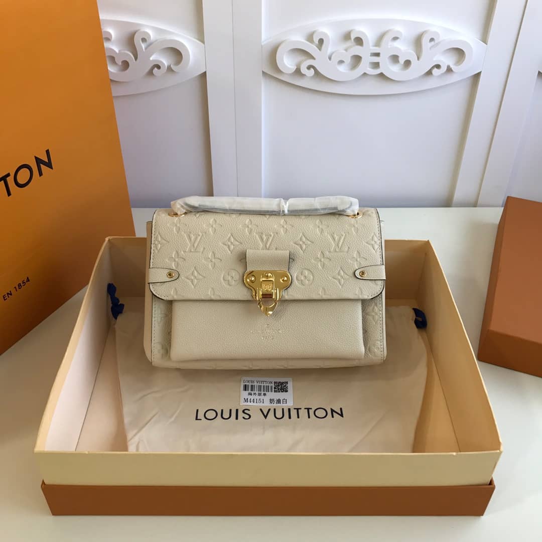 Louis Vuitton Monogram Empreinte Vavin PM Chain Replica Shoulder Bag Cream M44151