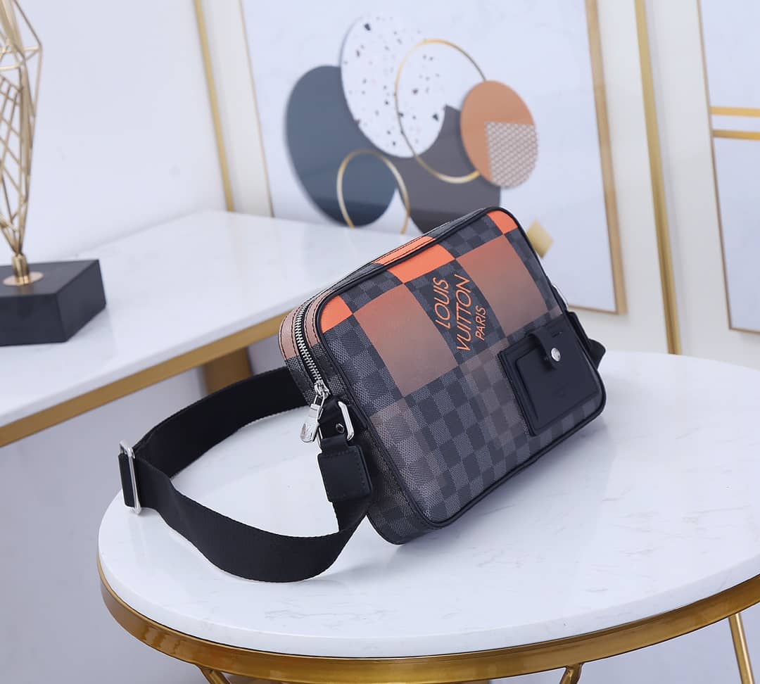 Louis Vuitton Alpha Damier Graphite Giant Messenger Bag Replica Orange N40408