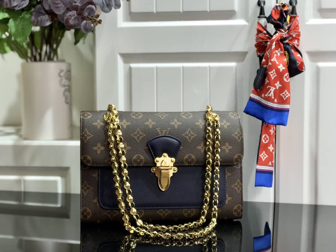 Louis Vuitton Monogram Canvas Victoire Chain Bag Replica Blue M41731