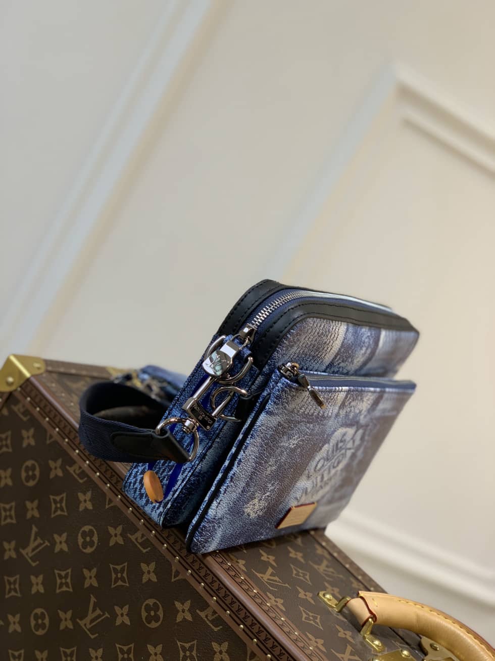 Louis Vuitton Trio Damier Salt Stone Blue N50068 Replica Messenger Bag