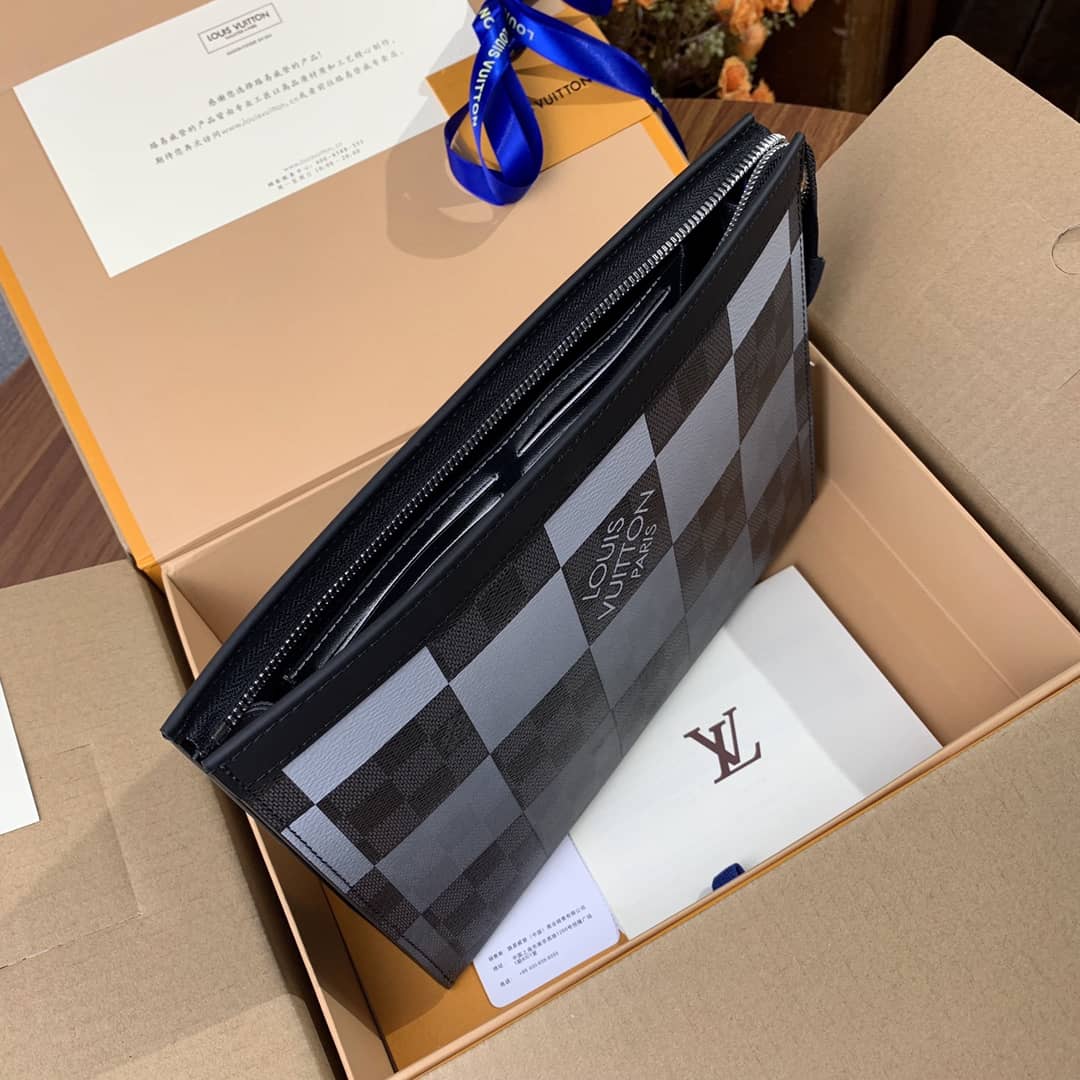 Louis Vuitton Pochette Voyage MM Damier Giant Canvas Bag Replica Gray N60412