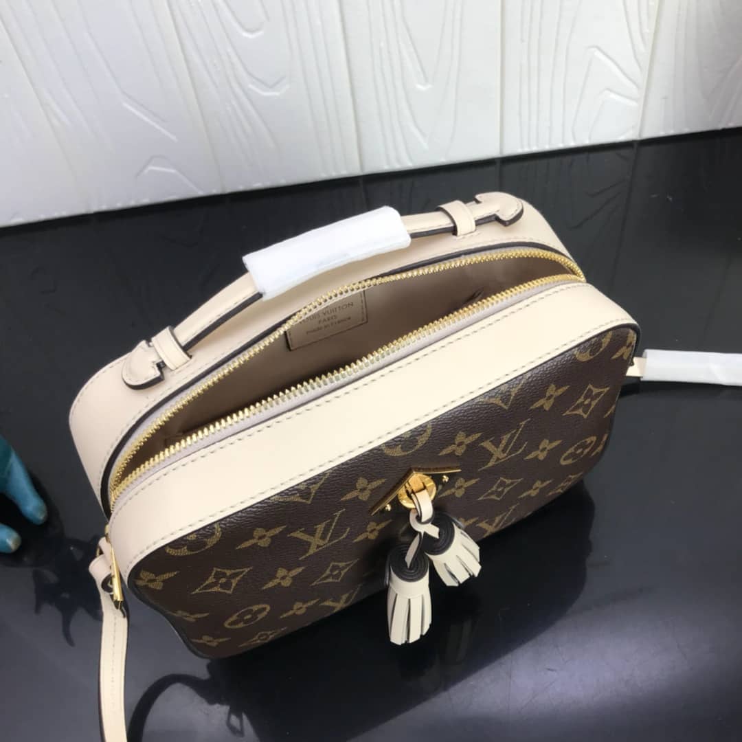 Louis Vuitton Canvas Saintonge Replica Camera Bag White M43555