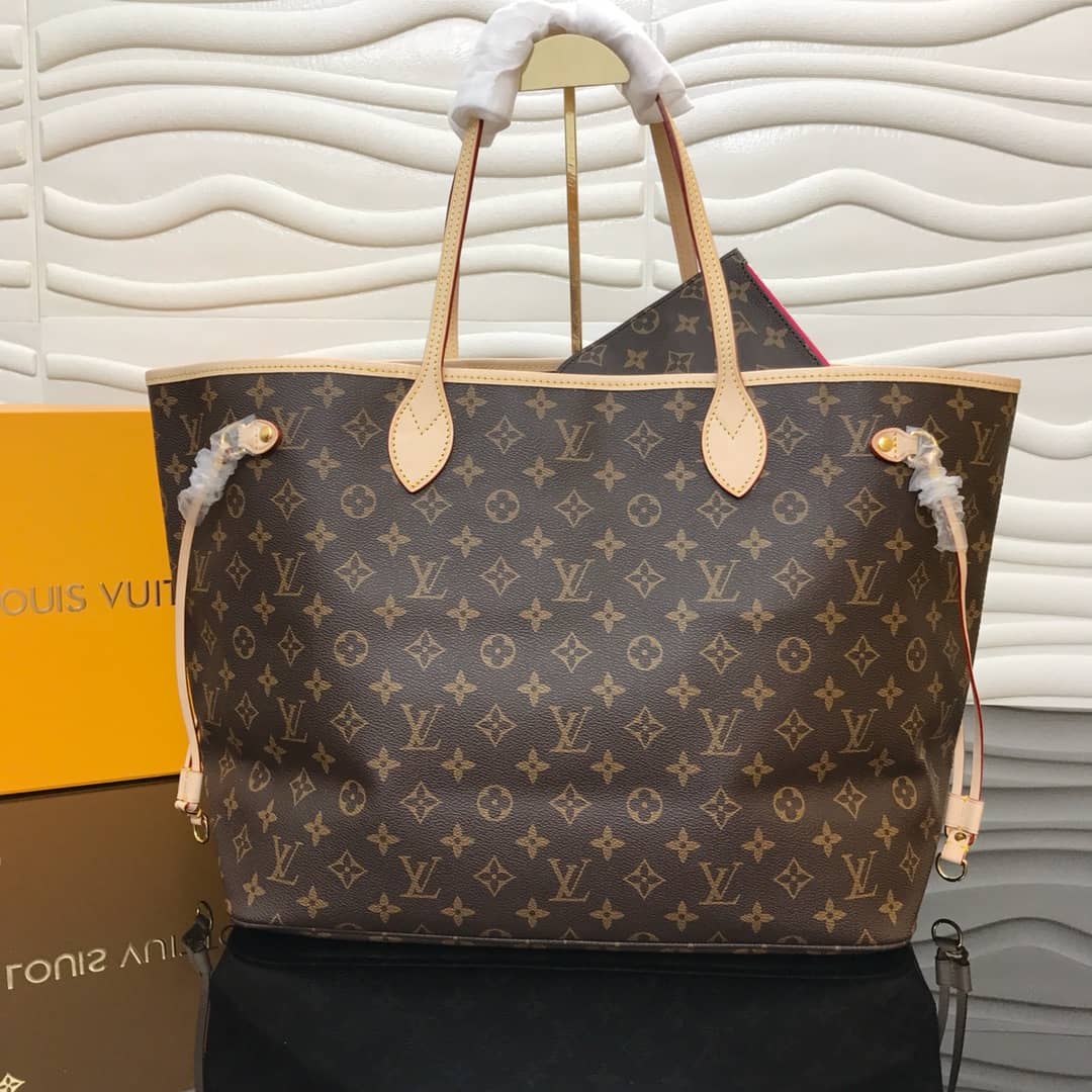 Louis Vuitton Neverfull Dupe Monogram GM Shoulder Bag Replica Pink M40990