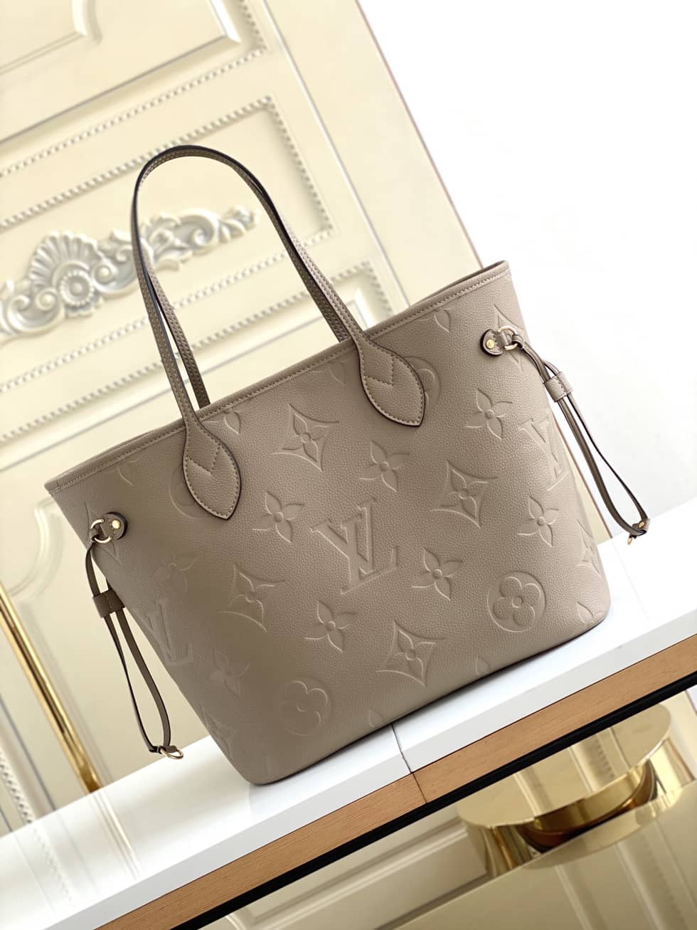 Louis Vuitton Monogram Empreinte Neverfull MM Brown M45685 Replica Tote