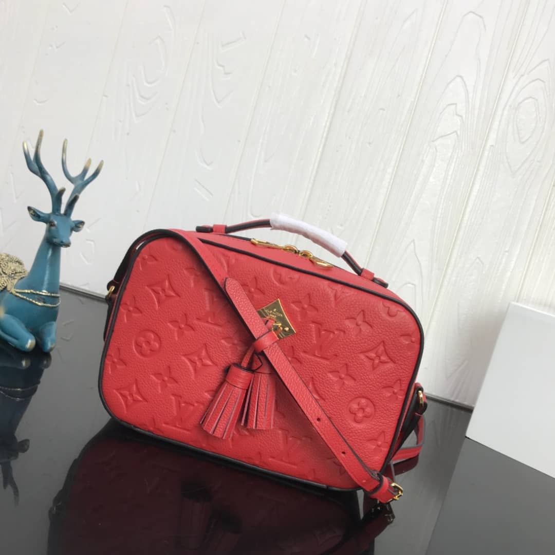 Louis Vuitton Saintonge Monogram Empreinte Replica Bag Red M44593