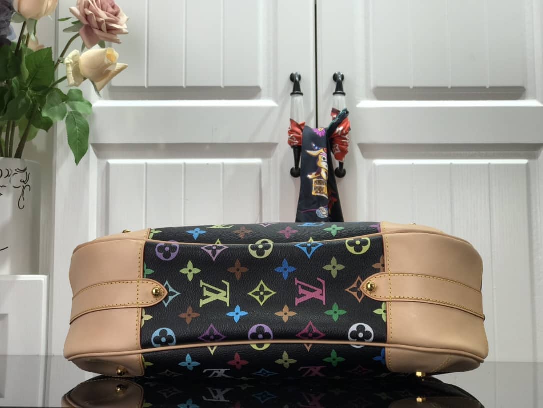 Louis Vuitton Monogram Multi Color Greta Shoulder Bag Replica Black M40196