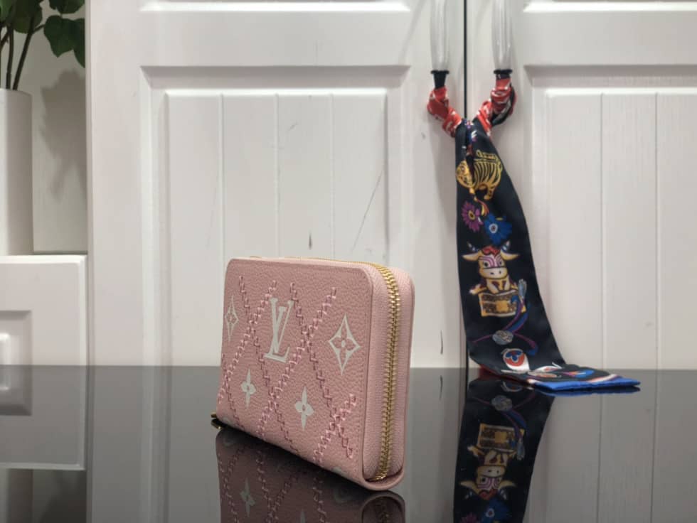 Louis Vuitton Wallet Dupe Zippy Monogram Empreinte Leather Pink M81141