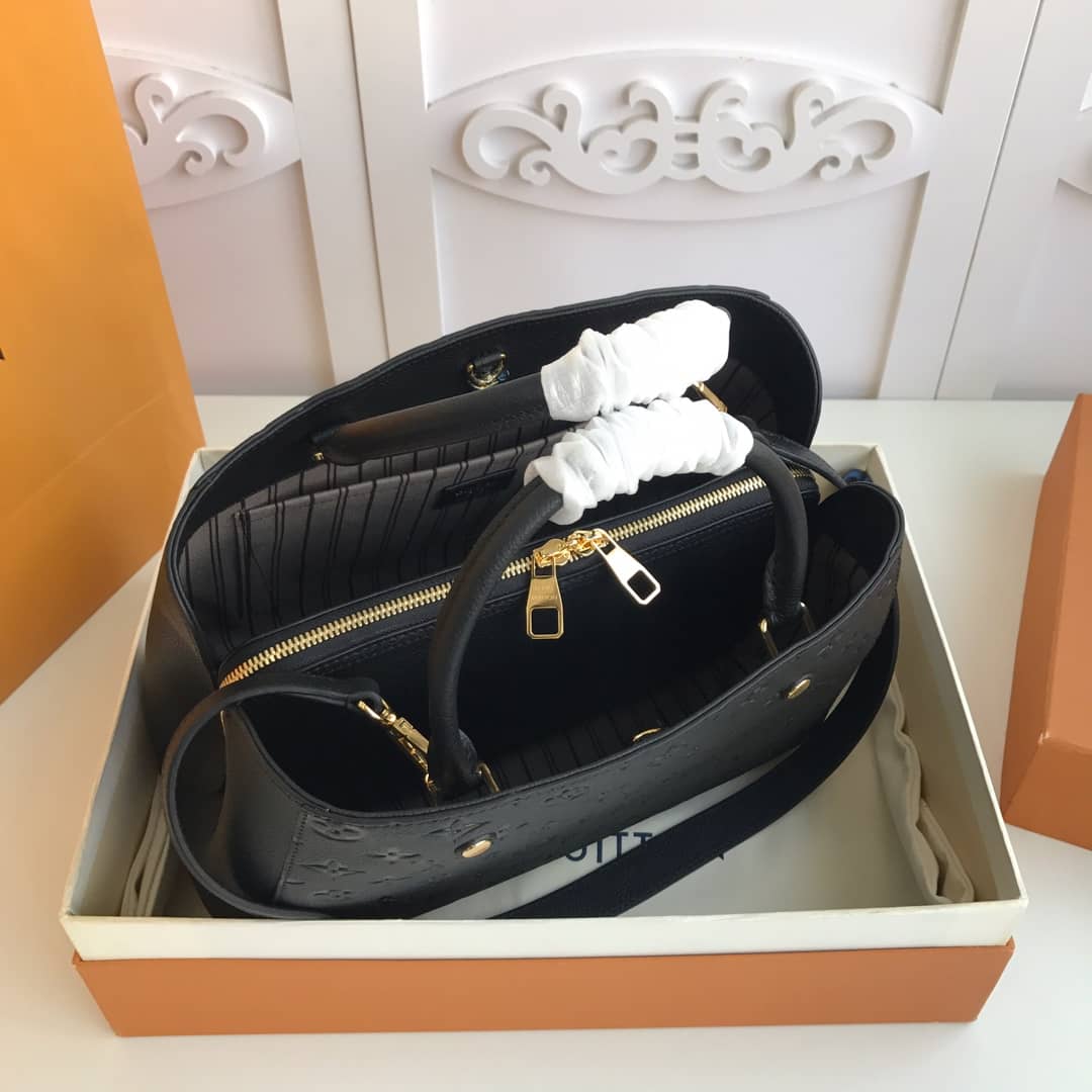 Louis Vuitton Monogram Montaigne MM Shoulder Bag Replica Black M41048