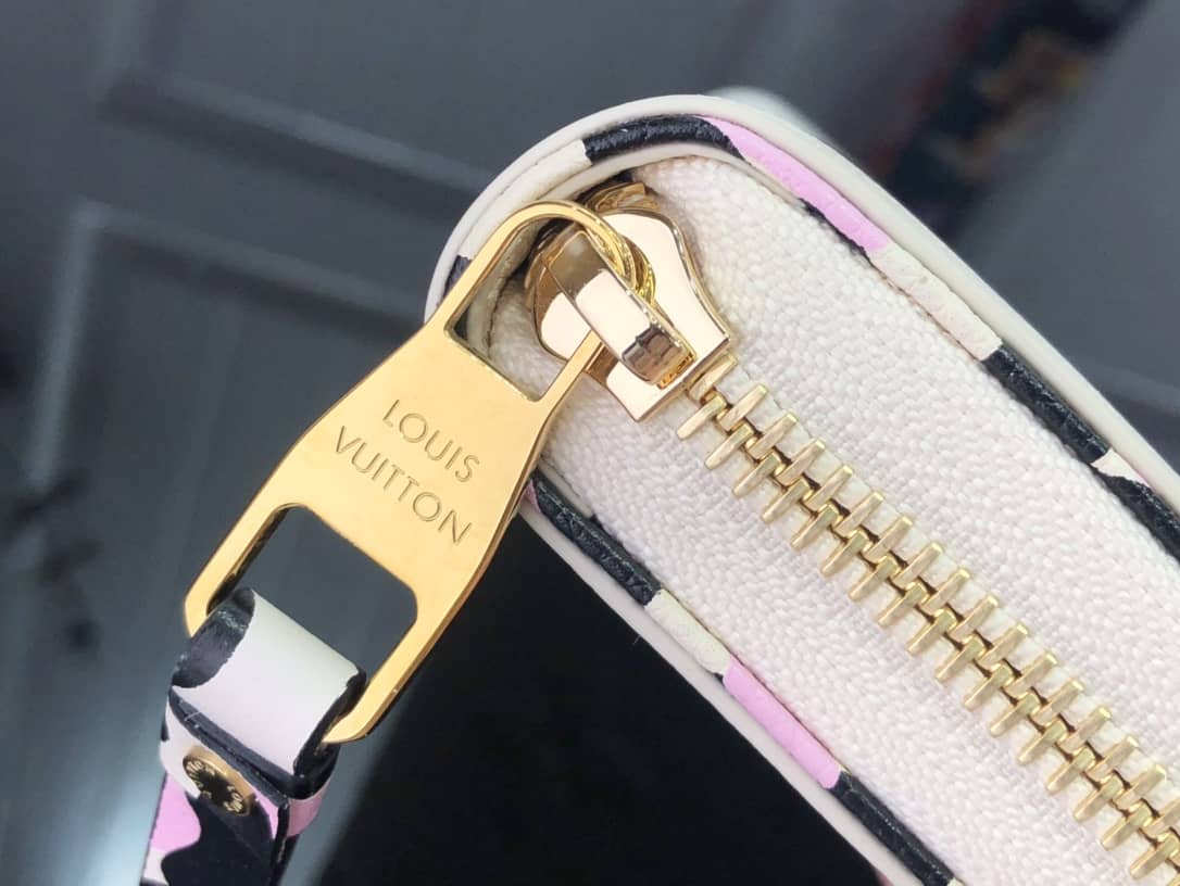 Louis Vuitton Monogram Empreinte Leather with Animal-Print Zippy Wallet Replica White M80680