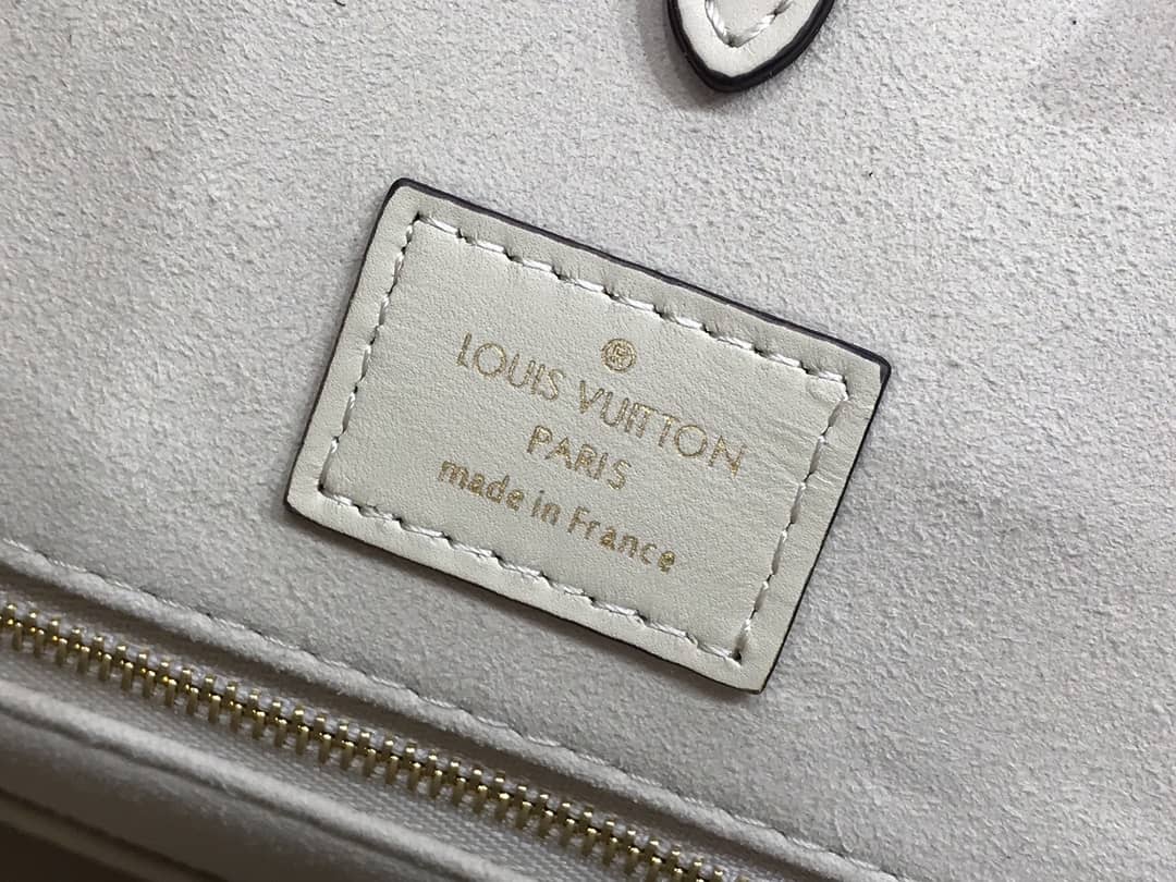 Louis Vuitton On the Go MM Monogram Empreinte Two-way Tote Replica Apricot M45717