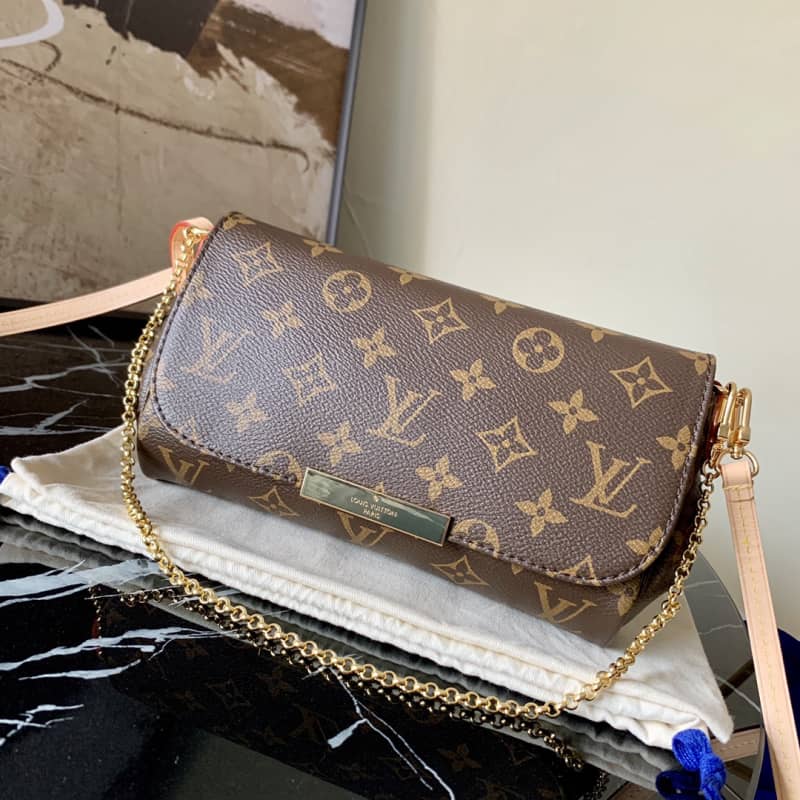 Louis Vuitton Favorite Monogram Canvas MM Replica Bag Brown M40718