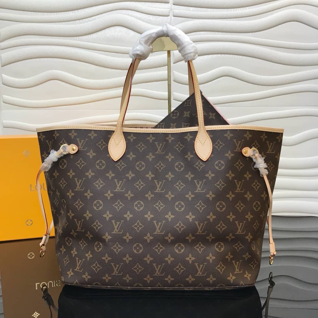 Louis Vuitton Neverfull Dupe Monogram GM Shoulder Bag Replica Pink M40990