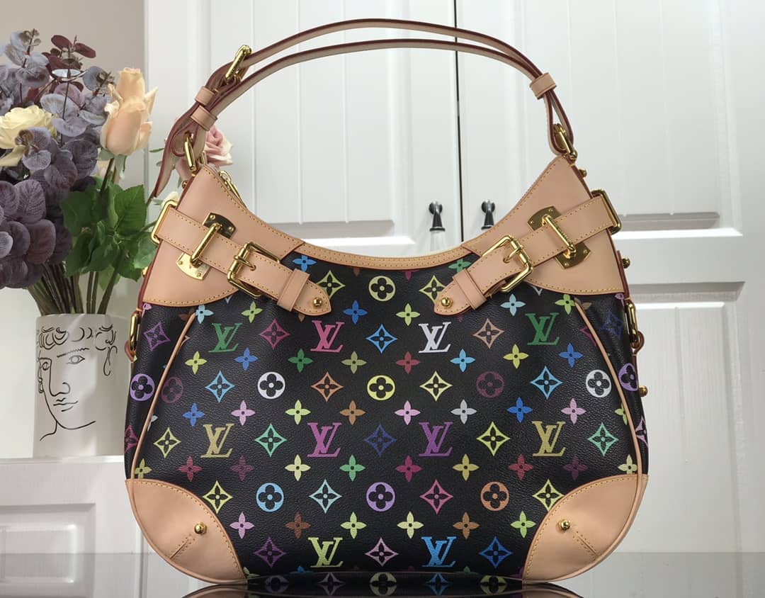 Louis Vuitton Monogram Multi Color Greta Shoulder Bag Replica Black M40196