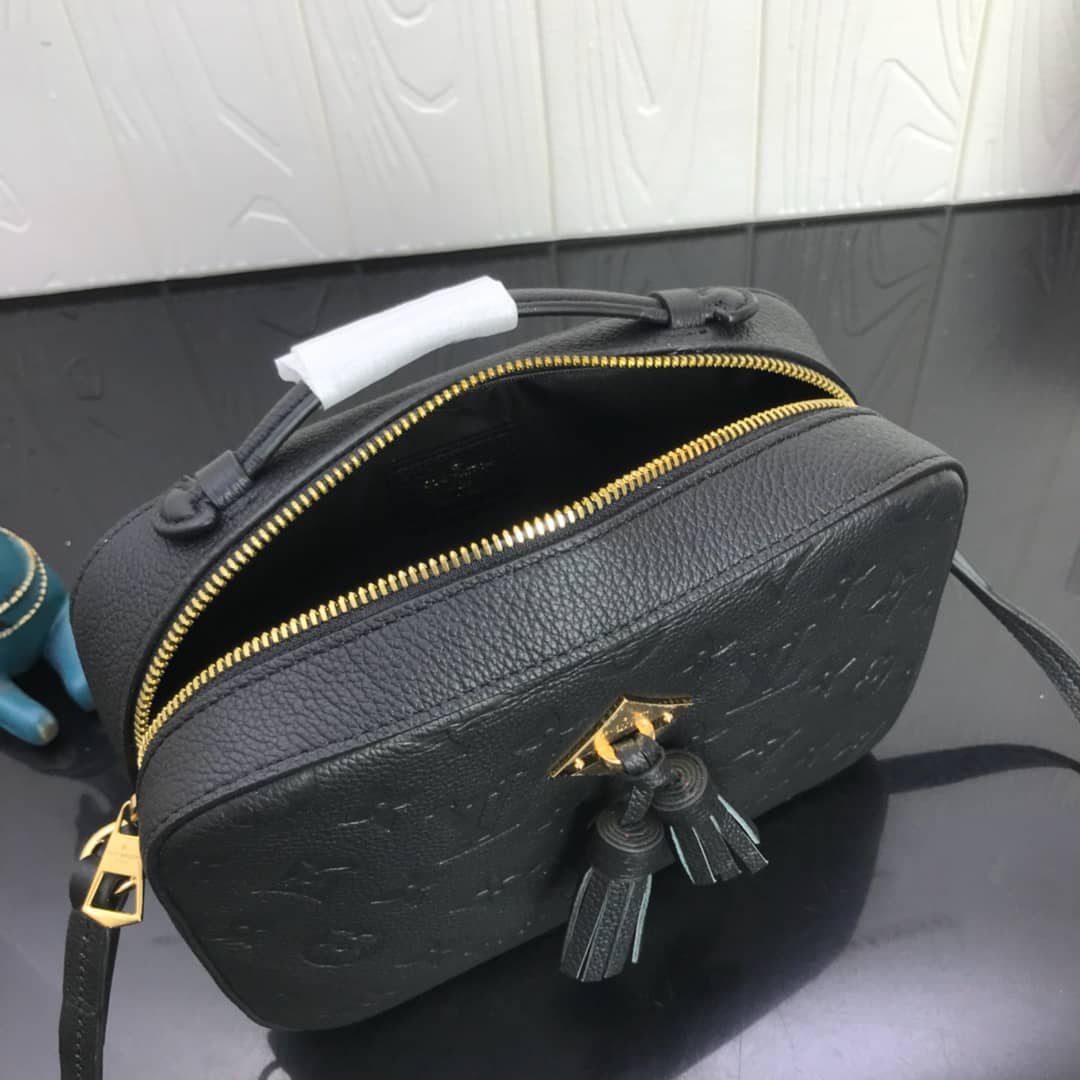 Louis Vuitton Saintonge Monogram Empreinte Replica Bag Black M44593