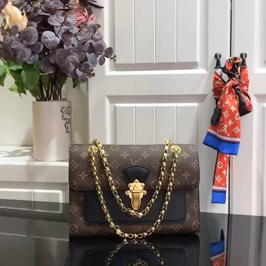Louis Vuitton Monogram Canvas Victoire Chain Bag Replica Black M41731