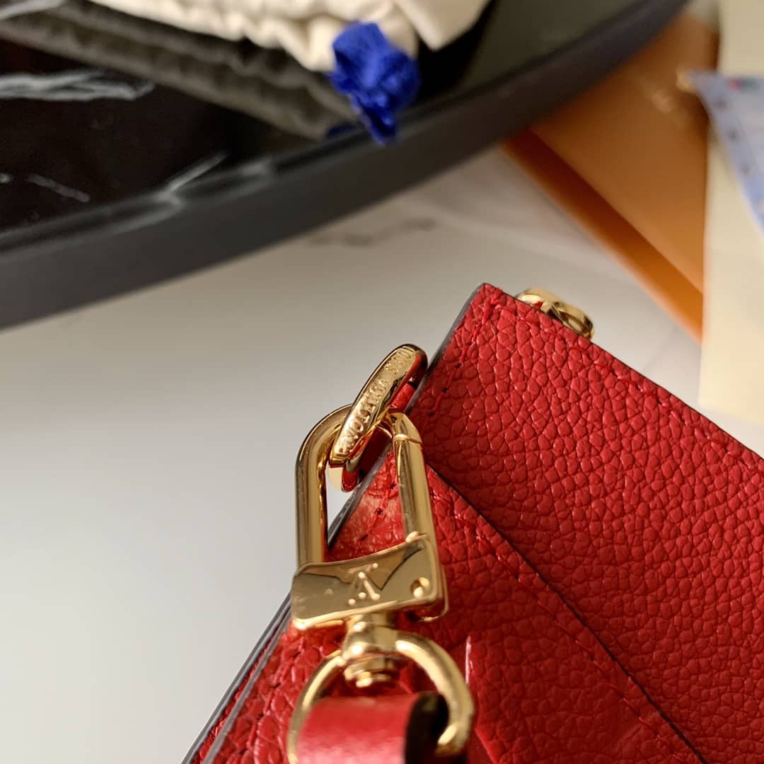 Louis Vuitton Pochette Melanie MM Monogram Empreinte Replica Clutch Red M68705