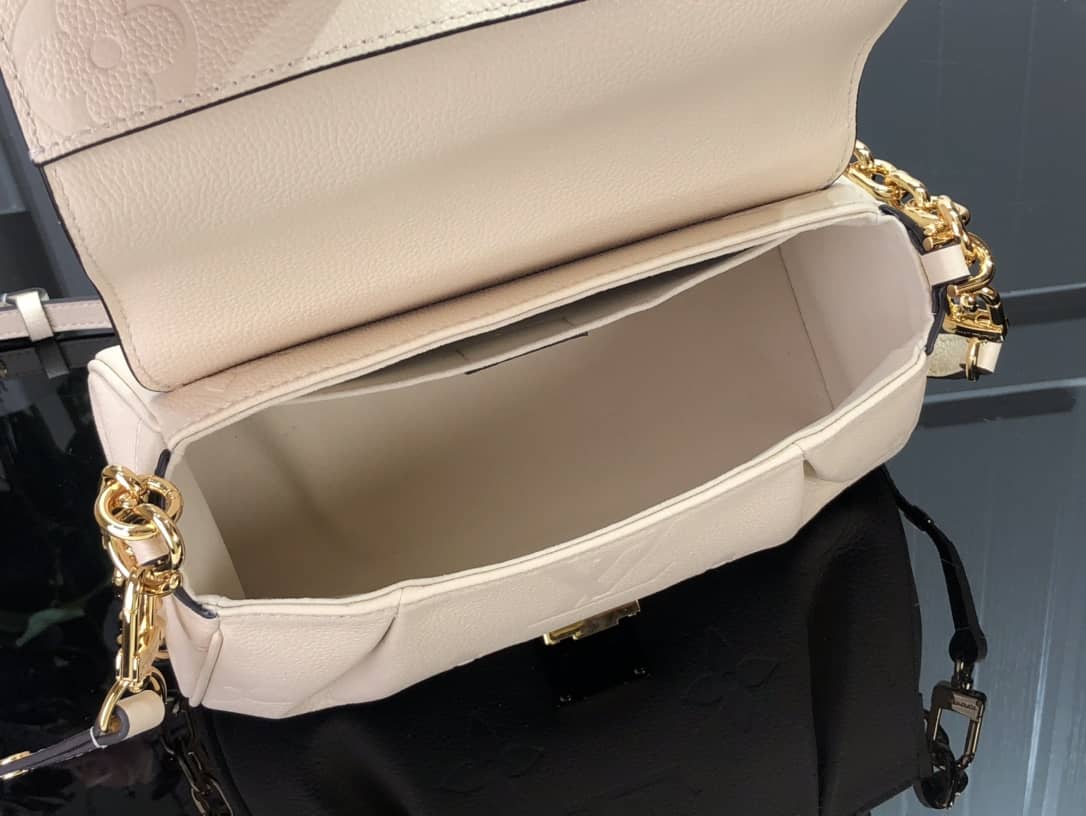 Louis Vuitton Favorite Monogram Empreinte Leather Replica Shoulder Bag Beige M45836