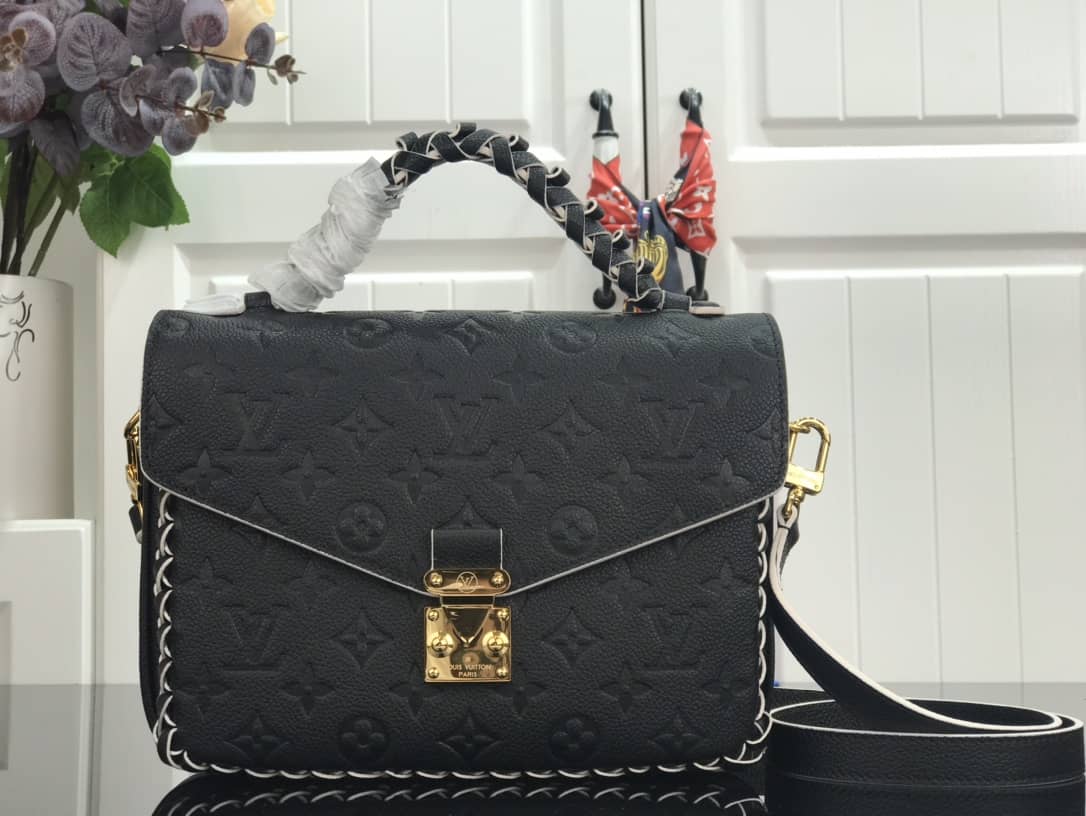 Louis Vuitton Pochette Metis Braided Monogram Empreinte Replica Black M43942