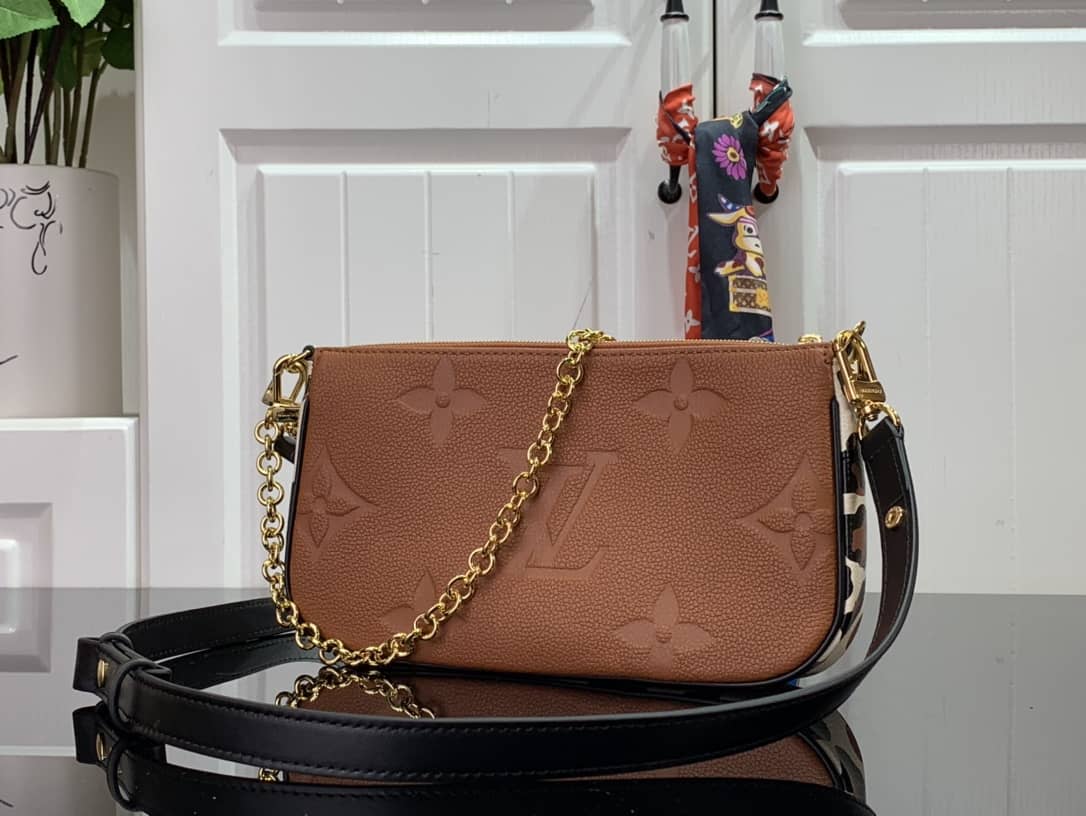 Louis Vuitton Pochette Monogram Empreinte Cowhide Leather Replica Crossbody Bag M45777