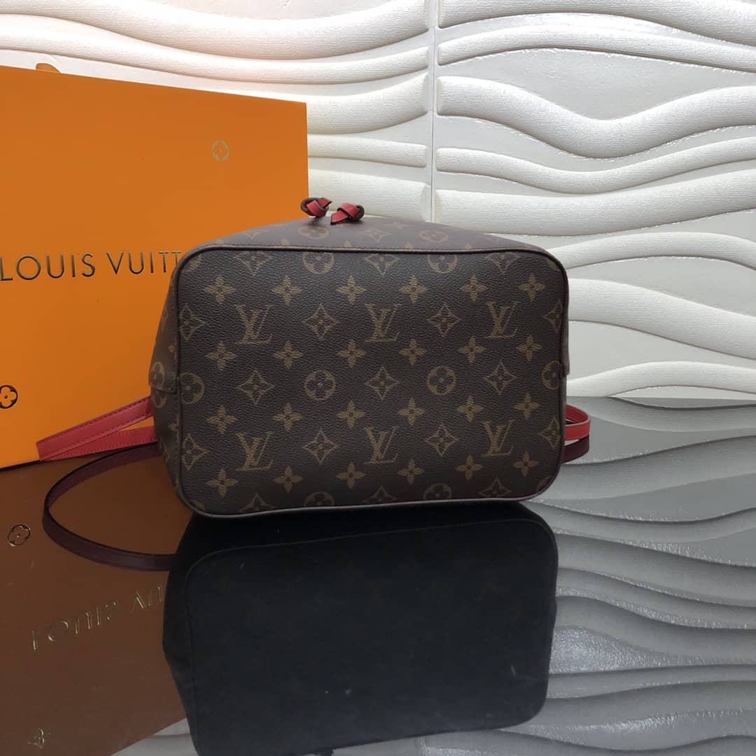 Louis Vuitton Neonoe Replica Bucket Bag Brown Red M44020