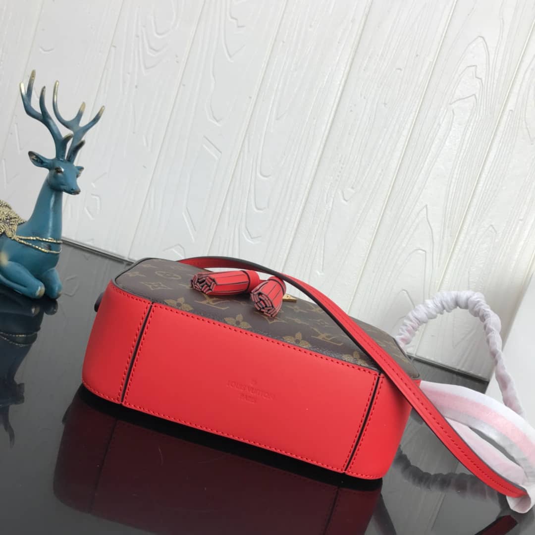Louis Vuitton Canvas Saintonge Replica Camera Bag Red M43555