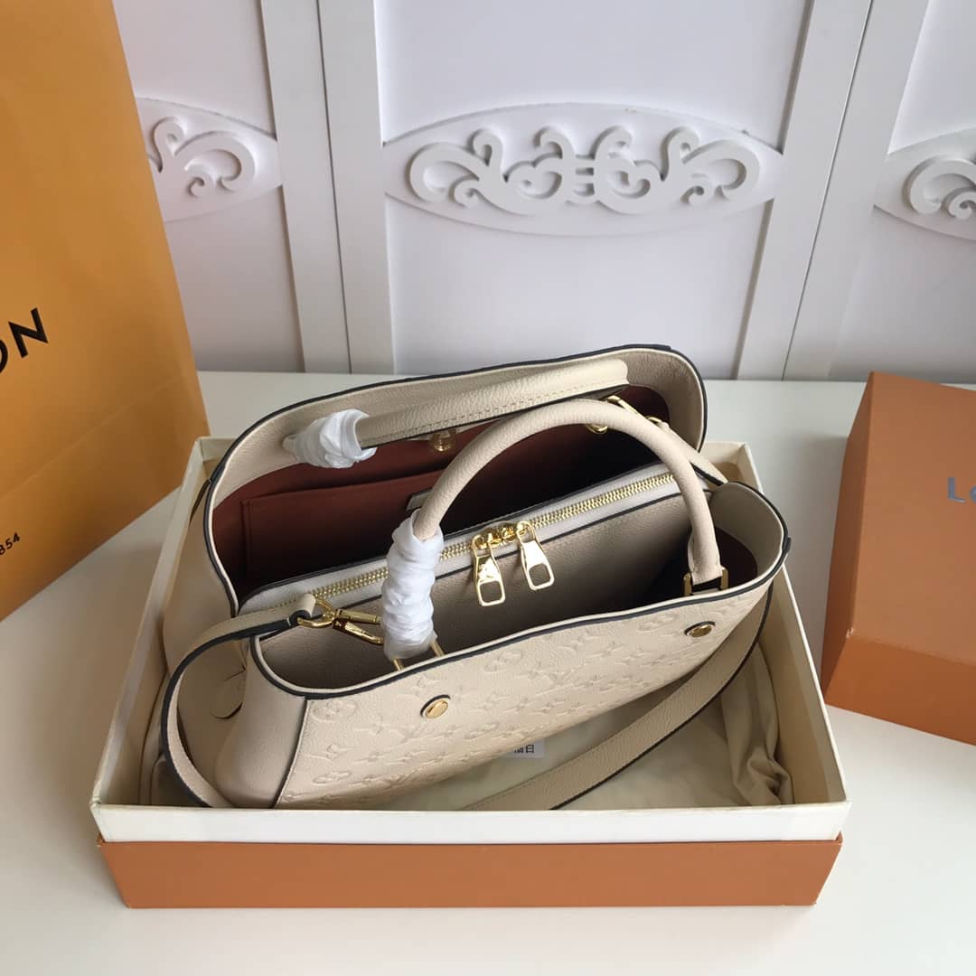 Louis Vuitton Monogram Montaigne MM Shoulder Bag Replica White M41048