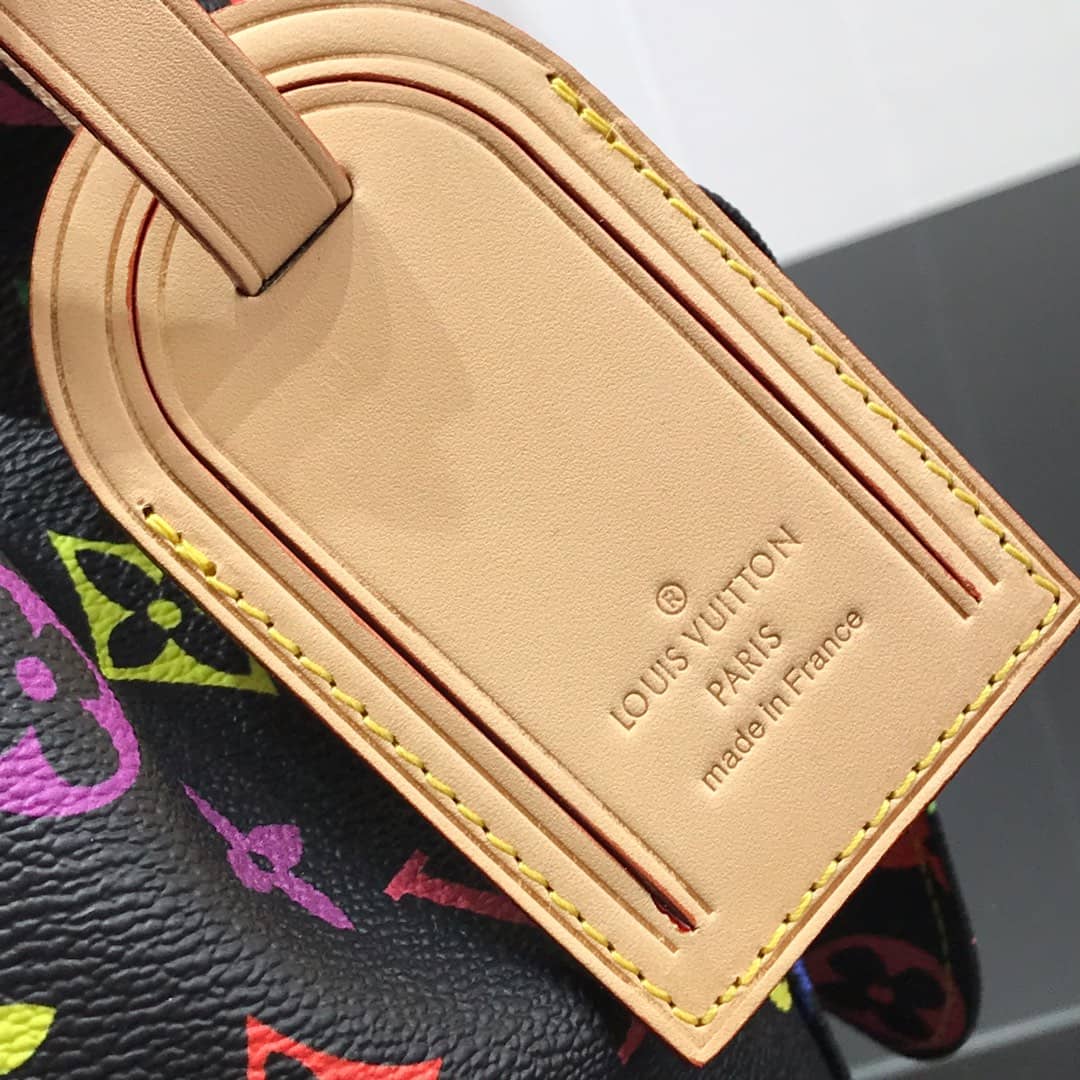 Louis Vuitton Monogram Multicolor Petit Noe Replica Shoulder Bag Black M42229