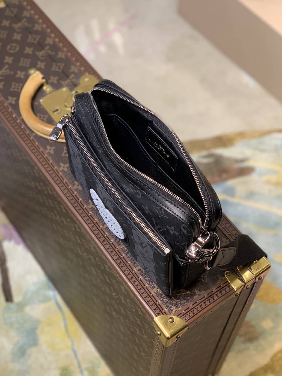 Louis Vuitton x Nigo Trio Monogram Stripes Black M45965 Replica Messenger Bag