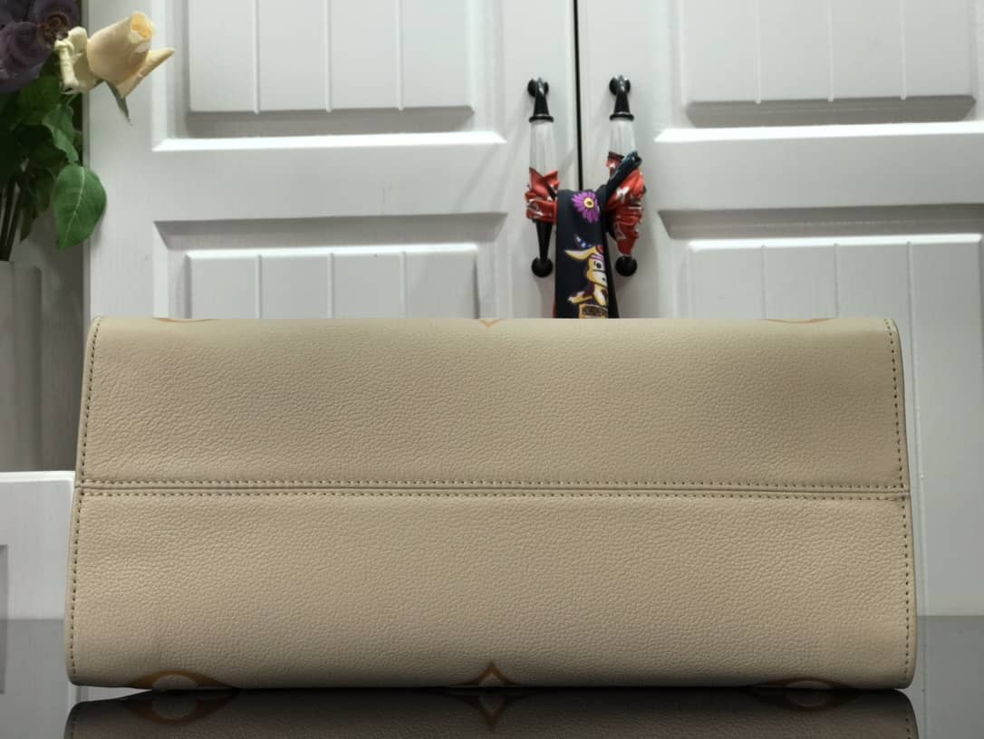 Louis Vuitton On the Go MM Monogram Empreinte Two-way Tote Replica Apricot M45717