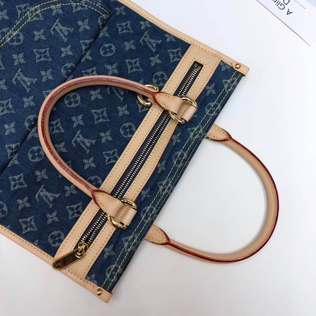 Louis Vuitton Monogram Denim Flat Shopper Tote Replica M95018