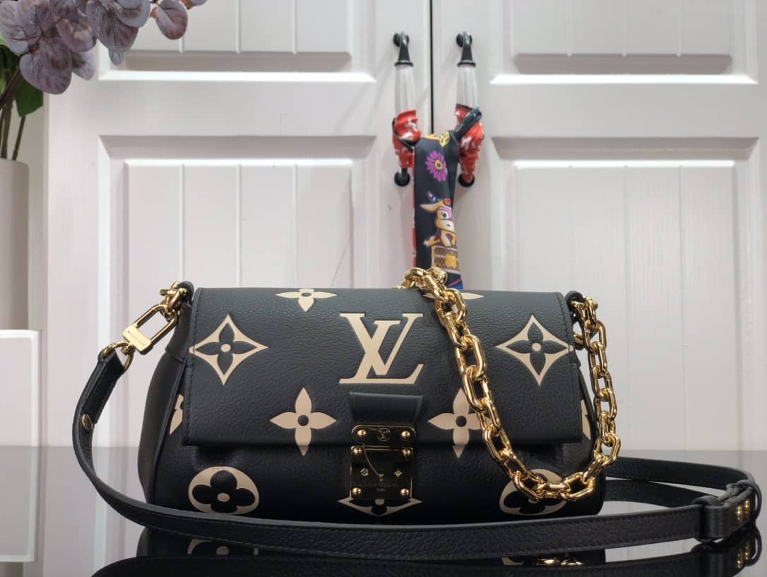 Louis Vuitton Favorite Monogram Empreinte Leather Replica Shoulder Bag Black M45836