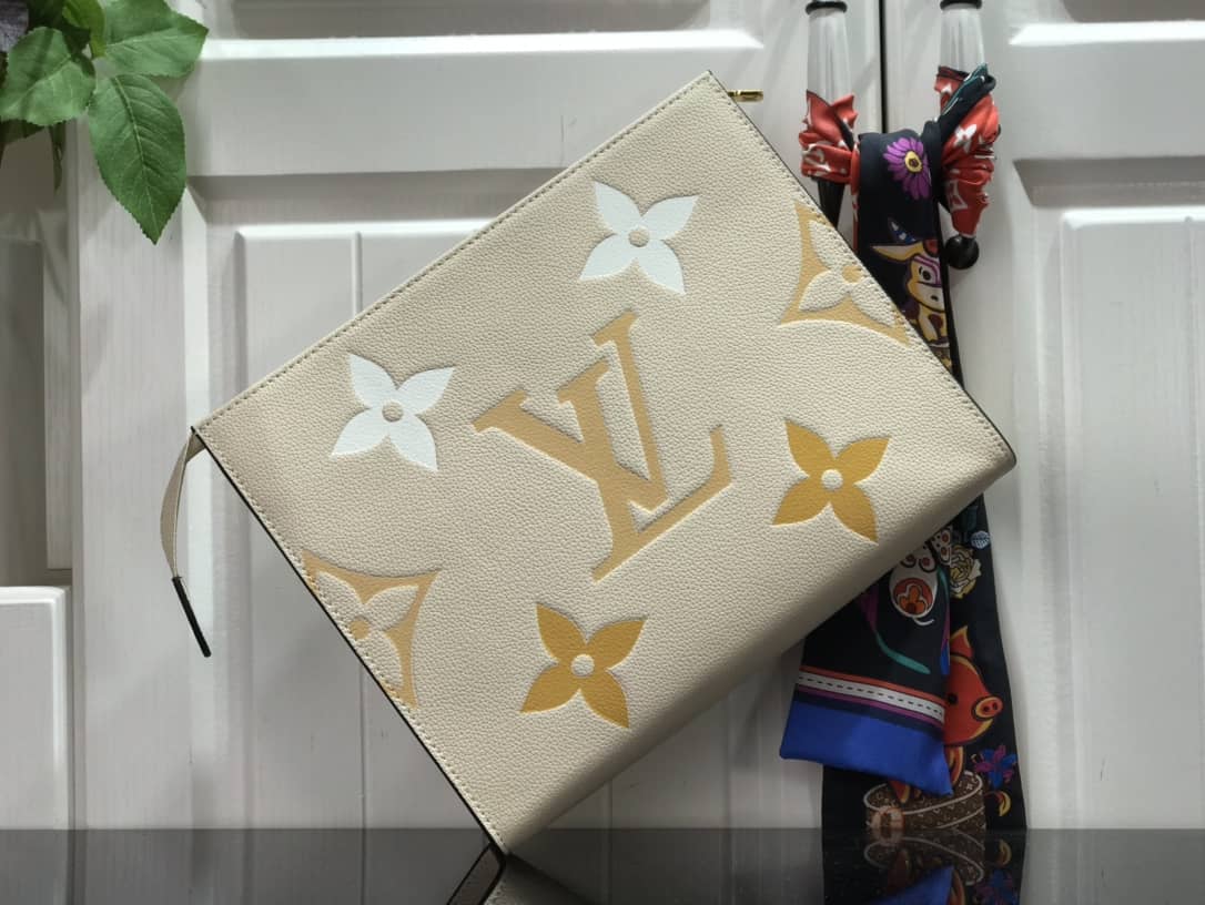 Louis Vuitton Summer Toiletry Pouch Monogram Empreinte Replica Apricot M80504