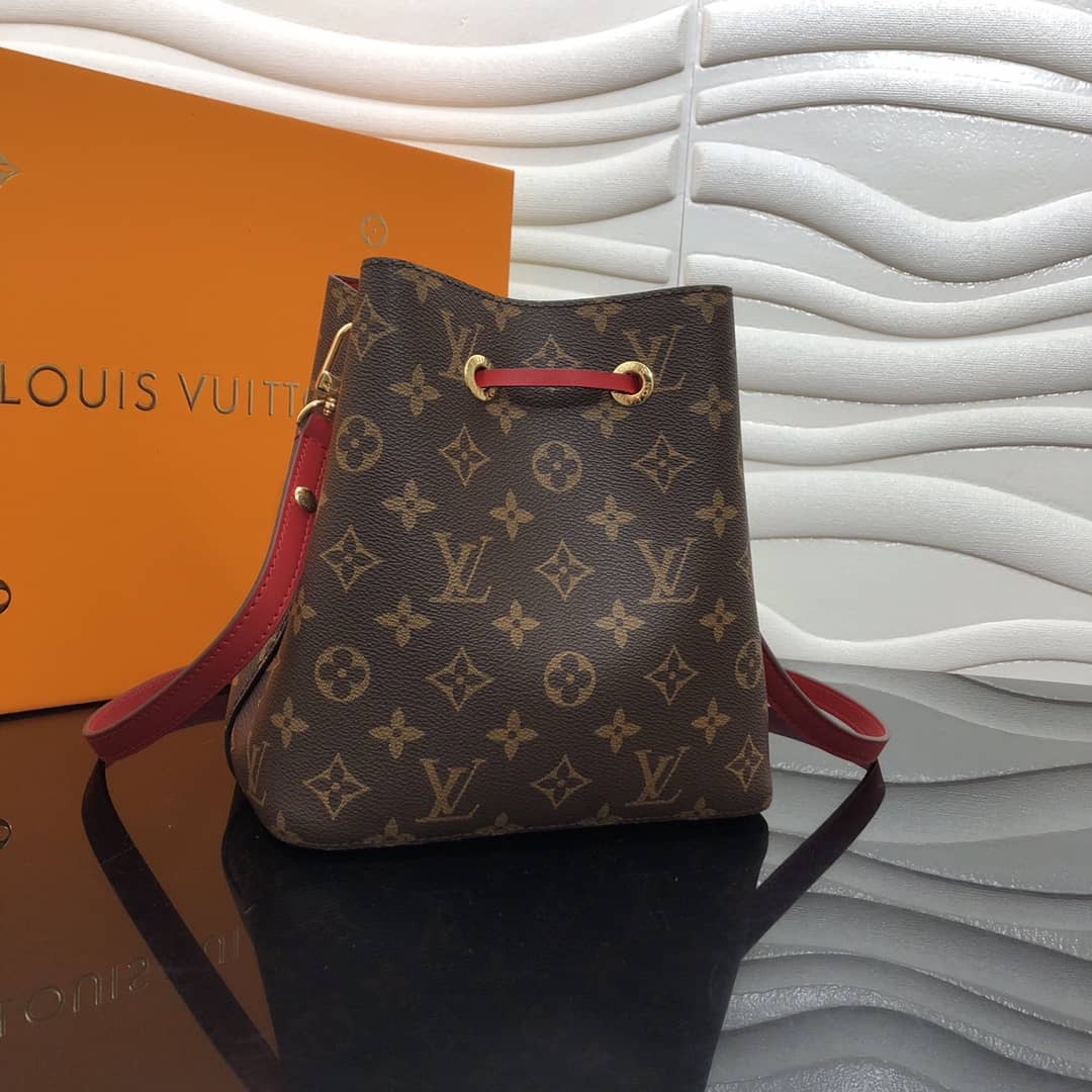 Louis Vuitton Noe Monogram Canvas Replica Bucket Bag Red