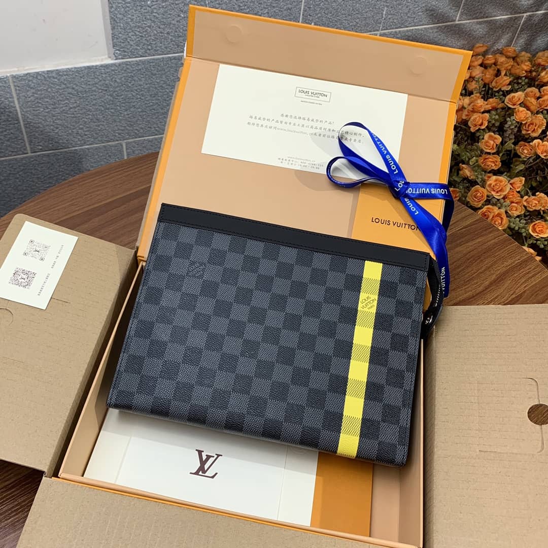 Louis Vuitton Pochette Voyage MM Damier Graphite Canvas Replica N60107