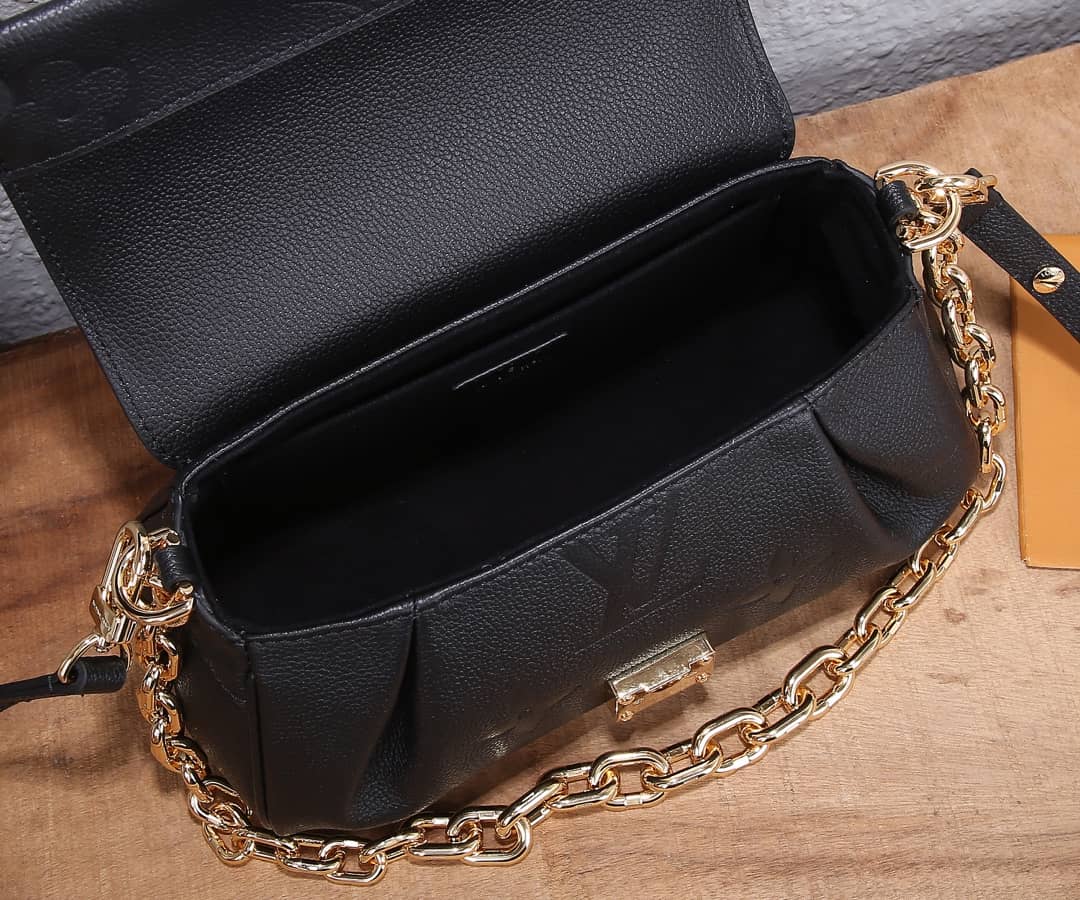 Louis Vuitton Favorite Monogram Empreinte Leather Replica Shoulder Bag Black M45813