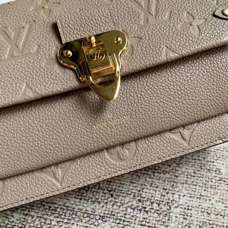 Louis Vuitton Monogram Empreinte Vavin Chain Long Wallet Replica Apricot M67839