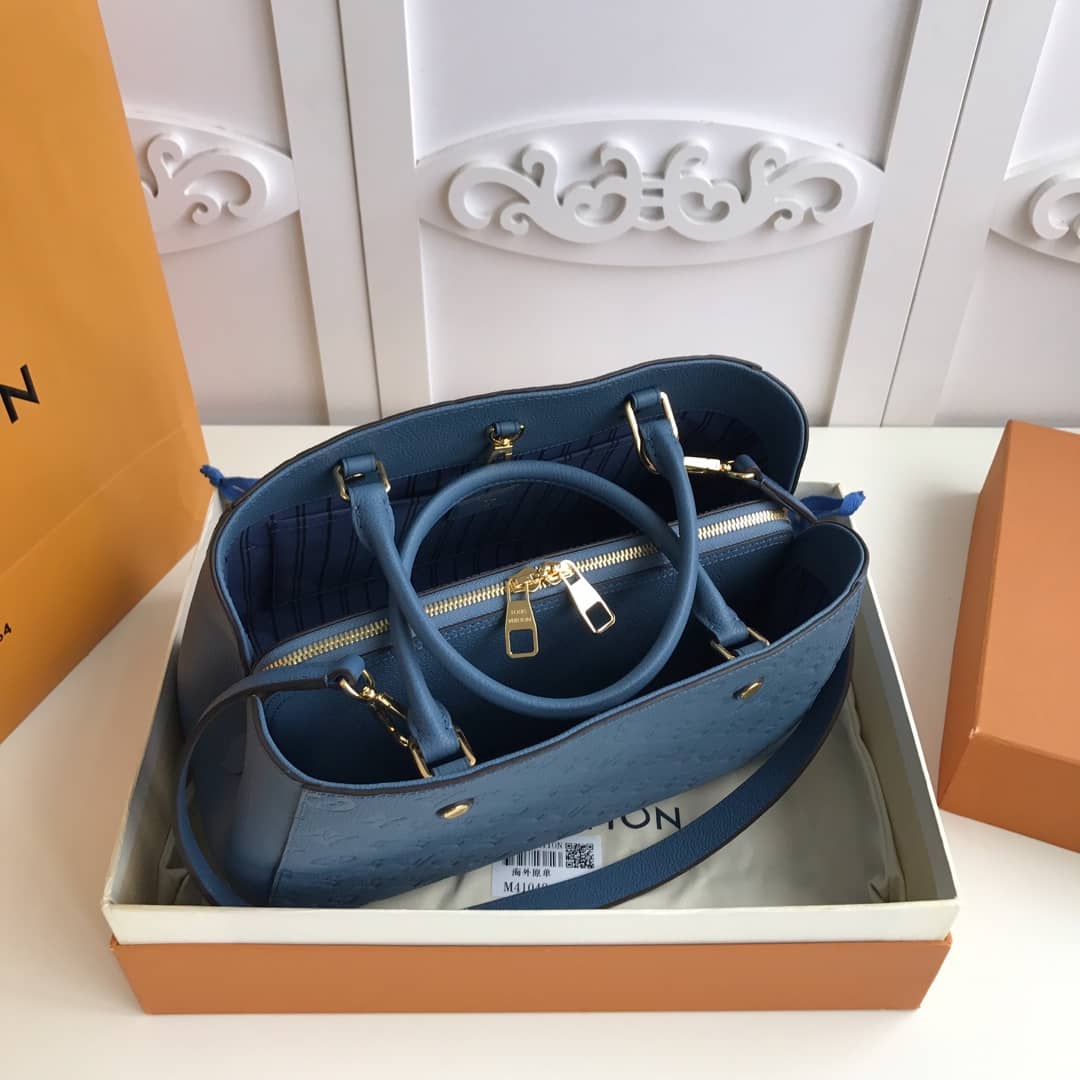 Louis Vuitton Monogram Montaigne MM Shoulder Bag Replica Blue M41048