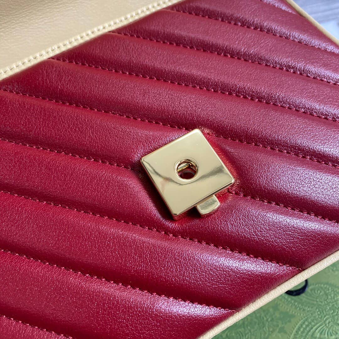Gucci GG Marmont Mini Top Handle Bag Replica Red Blue 583571
