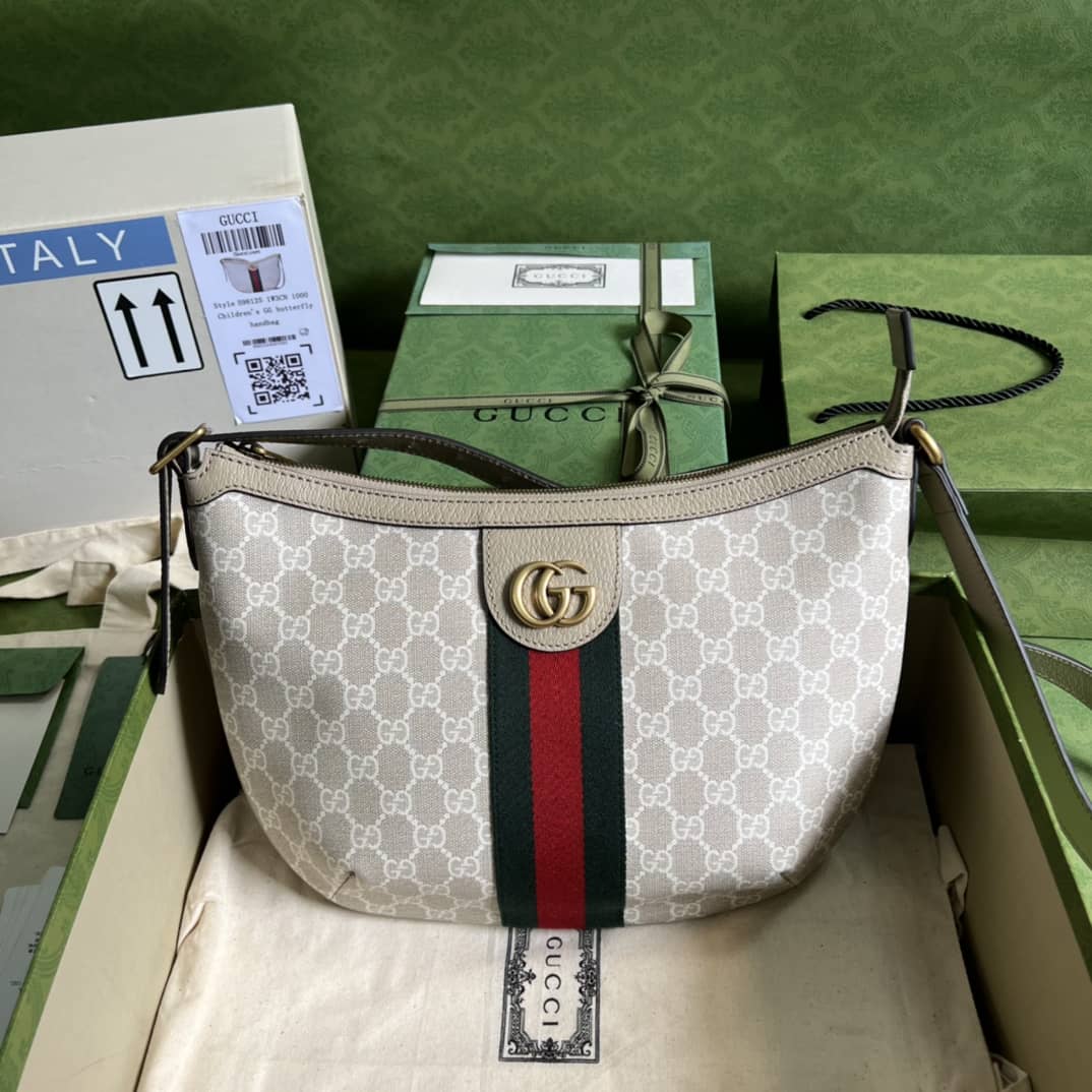Gucci Ophidia Small GG Supreme Canvas White 598125 Replica Shoulder Bag