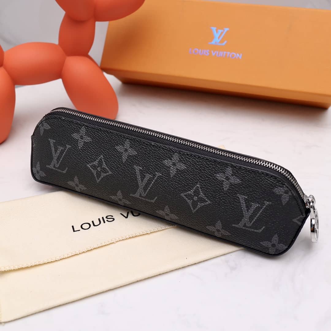 Louis Vuitton Pencil Pouch Elizabeth Monogram Canvas Replica Black GI0009