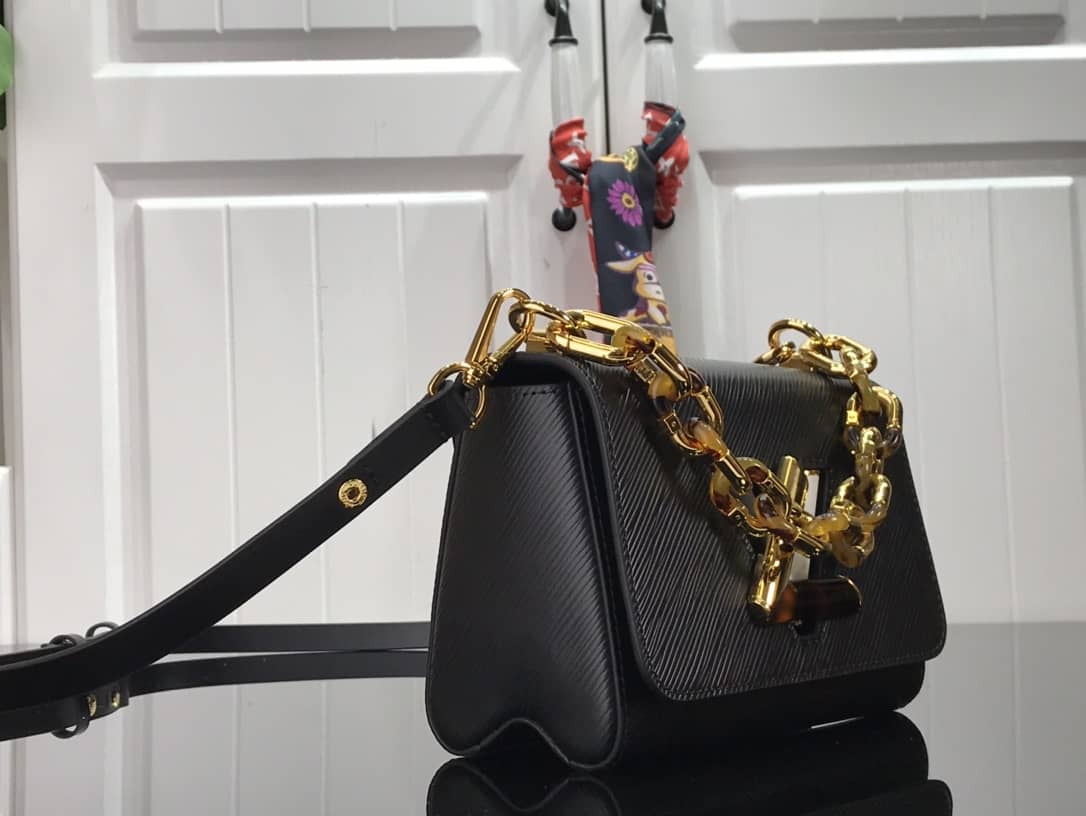 Louis Vuitton Monogram 2Way Leather TWIST Replica Handbag Black M58526