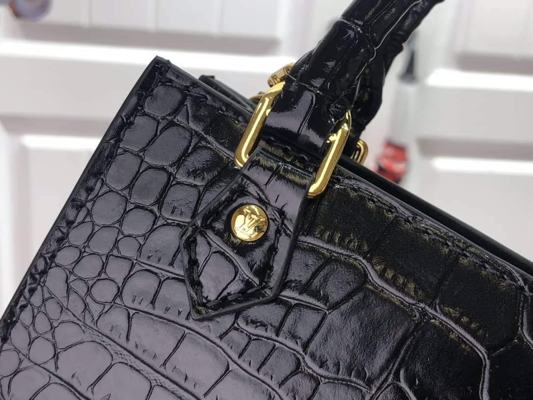 Louis Vuitton Petit Sac Plat Flat Shoulder Bag Replica Black M80169