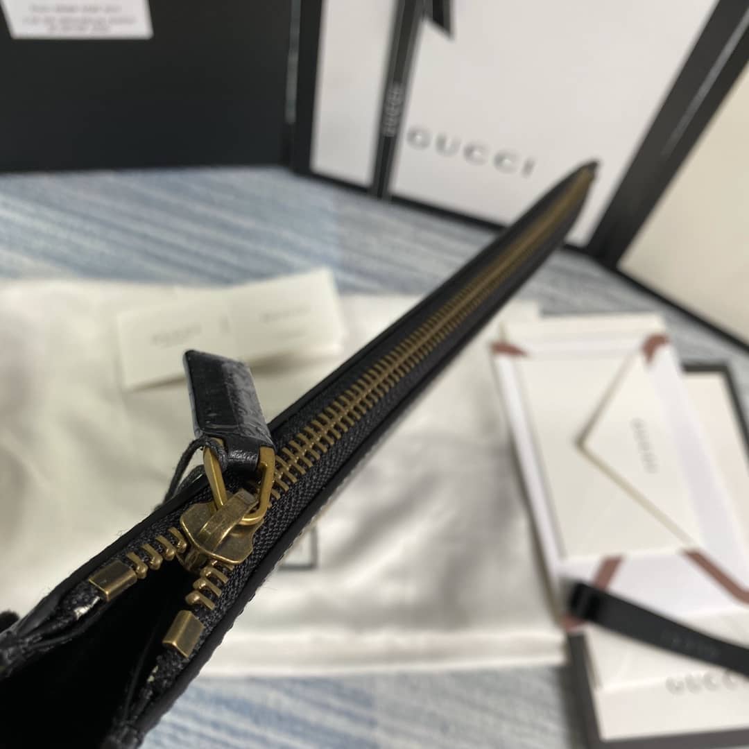 Gucci Mens Bee Star Leather Pouch Replica 495066