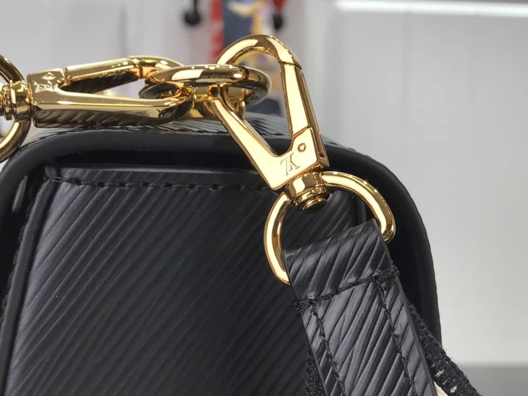 Louis Vuitton Twist MM Golden Lock Handle Epi Leather Replica Crossbody Bag Black M57506