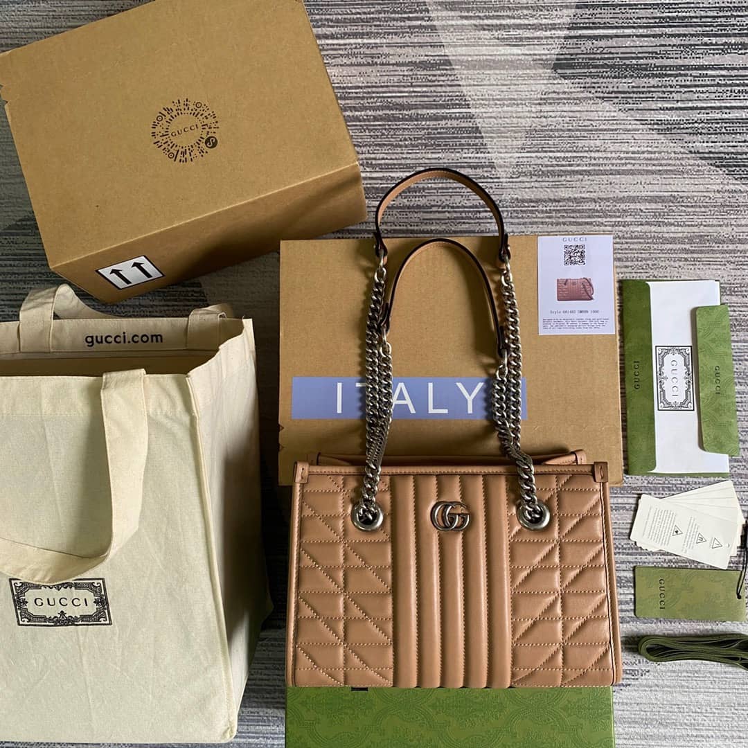 Gucci GG Marmont Small Tote Replica Brown 681483