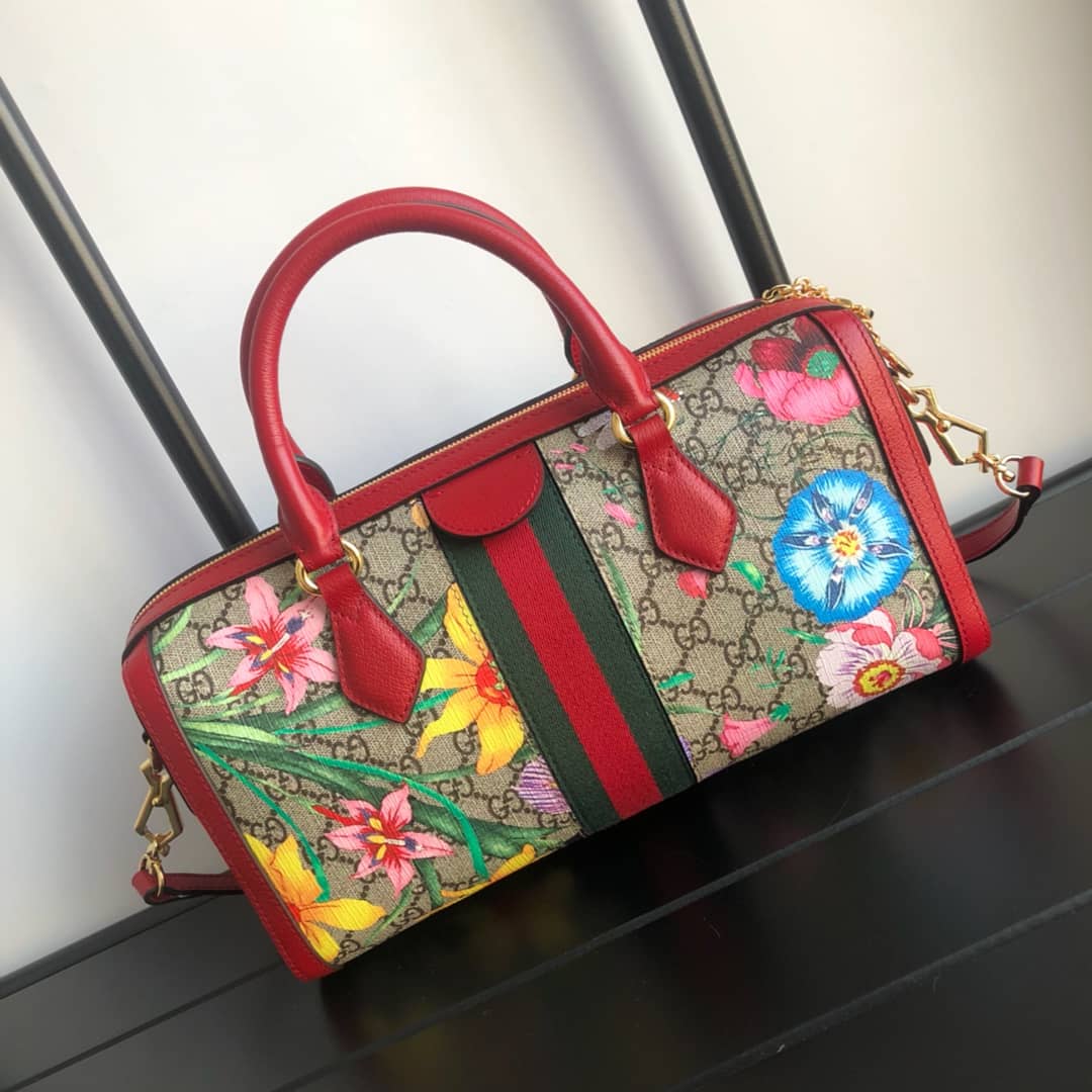 Gucci Ophidia GG Flora Medium 2way Replica Boston Bag 524532