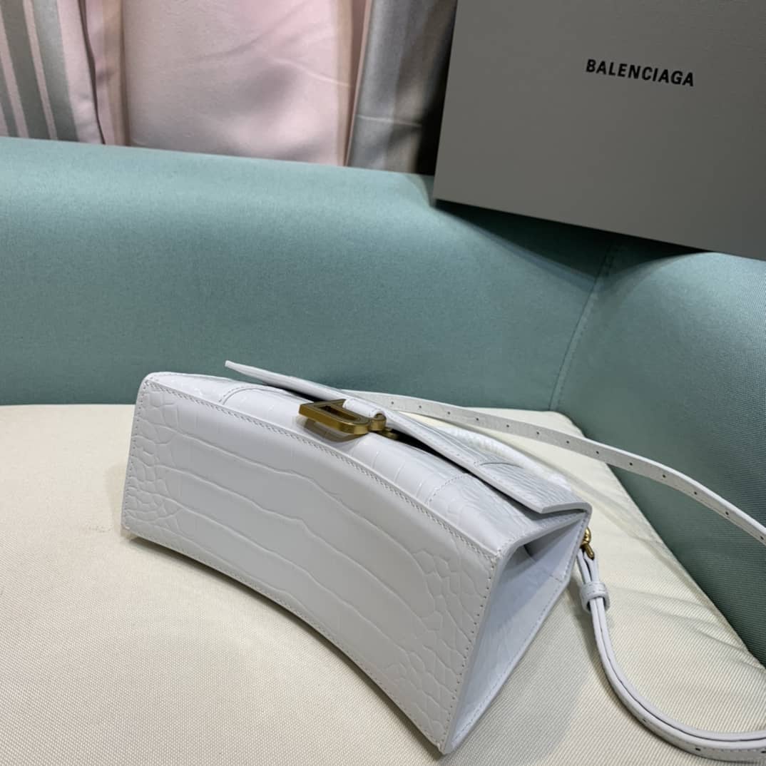 Balenciaga Hourglass Leather Top Handle Replica Bag