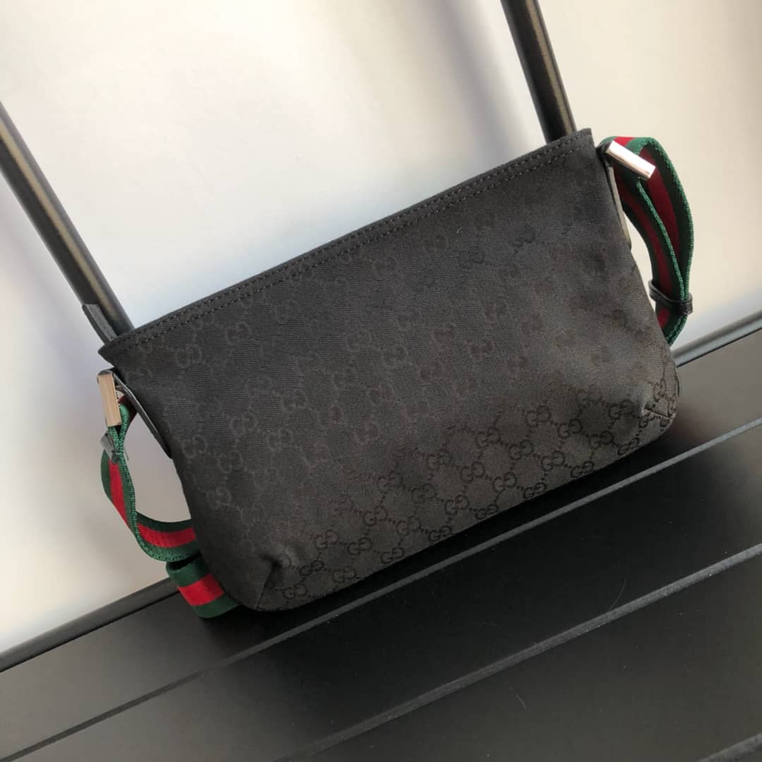 Gucci GG Canvas Shoulder Bag Replica Black 189749
