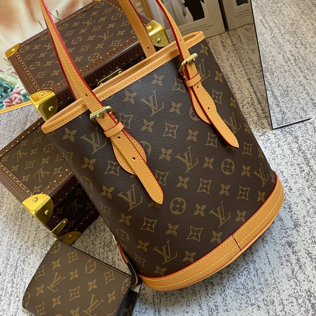 Louis Vuitton Petit PM Monogram Canvas Brown M42238 Replica Bucket Bag